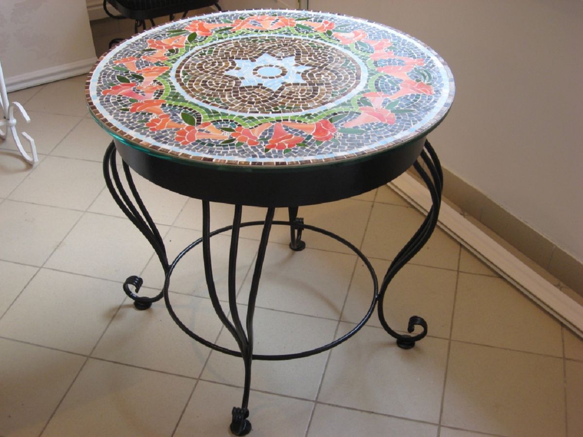 садовый стол с керамической столешницей